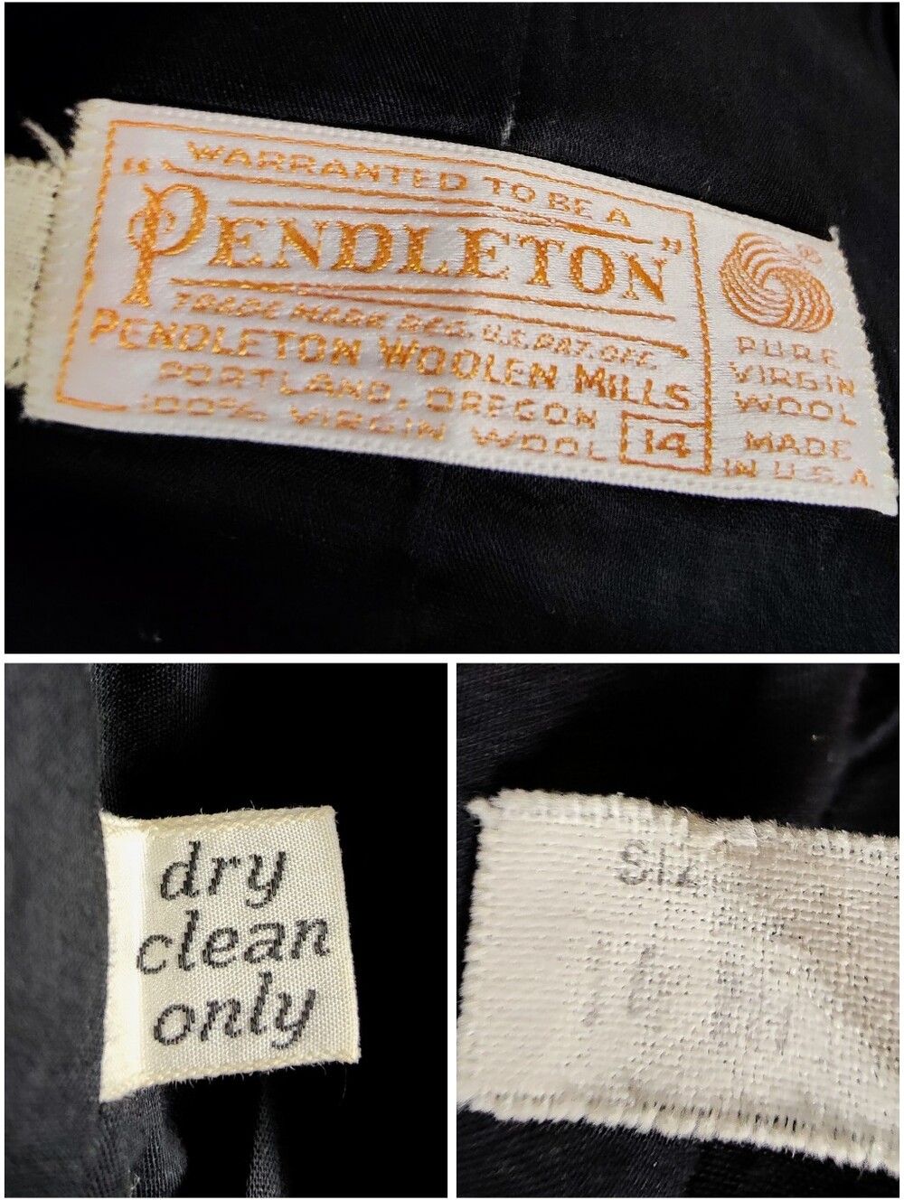Vintage Pendleton Wool Plaid Wide Leg Pants High Waisted Amber Gold Medium USA - Picture 15 of 16